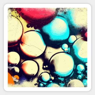 Vintage wall abstract bubbles pattern street art Sticker